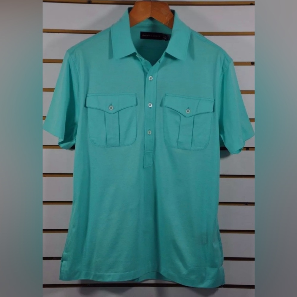 NWT Men's Ralph Lauren Black Label, Cotton Jersey Polo. Size M. $275 Italy Made